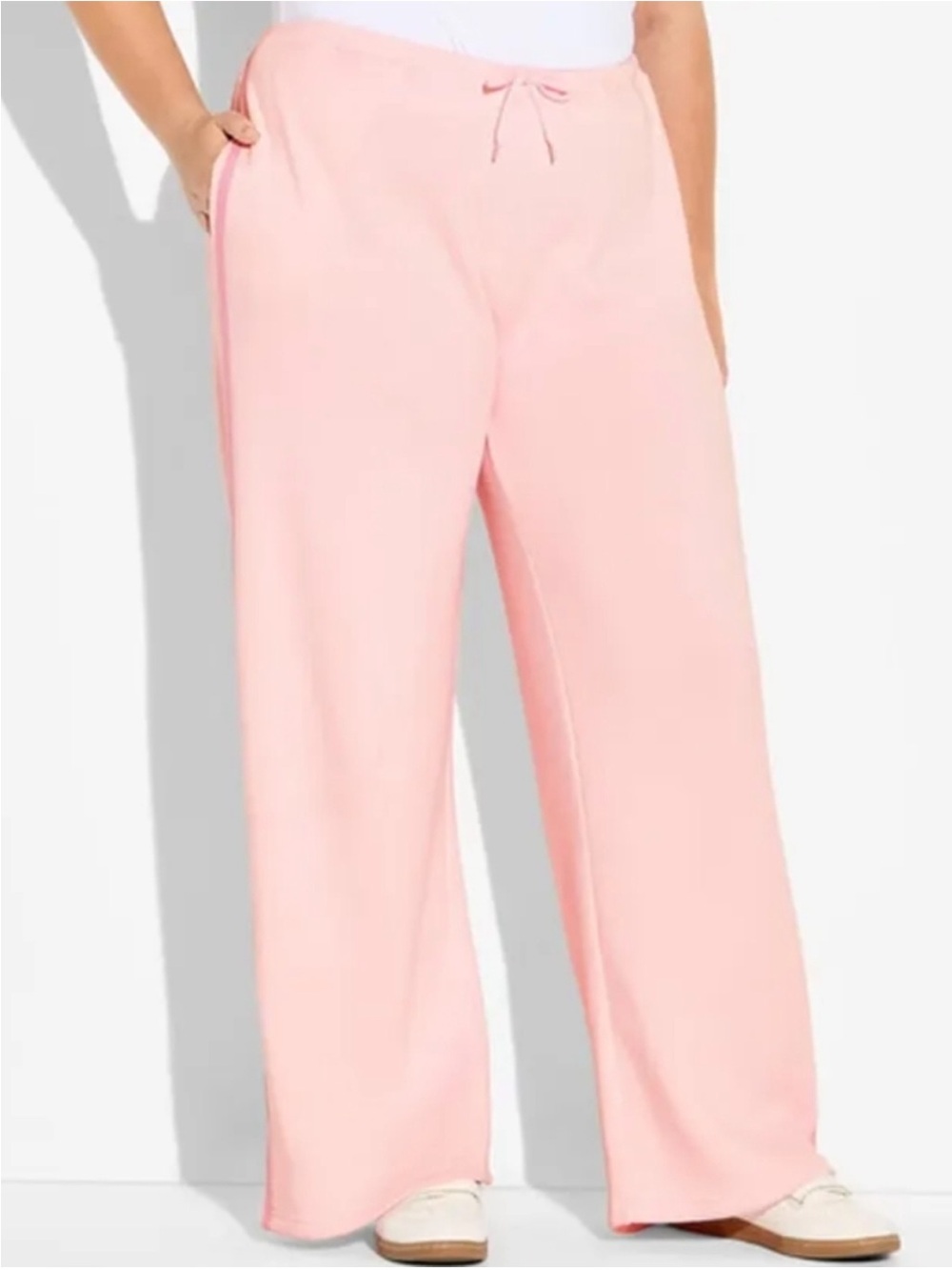 Women's Side Striped‎ Fleece Graphic Sweatpants Pink XXL